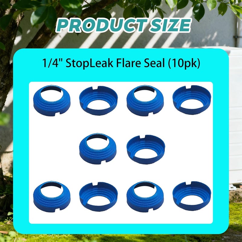 ZGTools 10 x 1/4" Leak-Free SAE Flare Fitting, HVAC Leak Free SAE Flare Connections Eliminates Refrigerant Leaks, Stop Leak Seal kit For Schrader Valve, Refrigeration, HVAC & Mini Split Kit - Image 4
